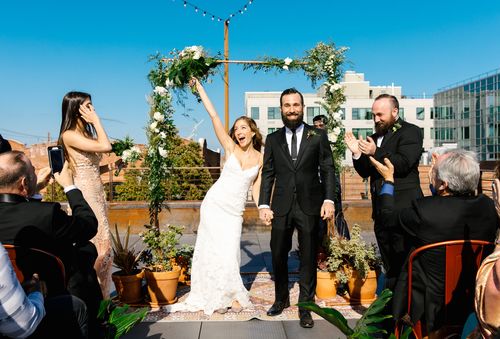 Rooftop wedding fun