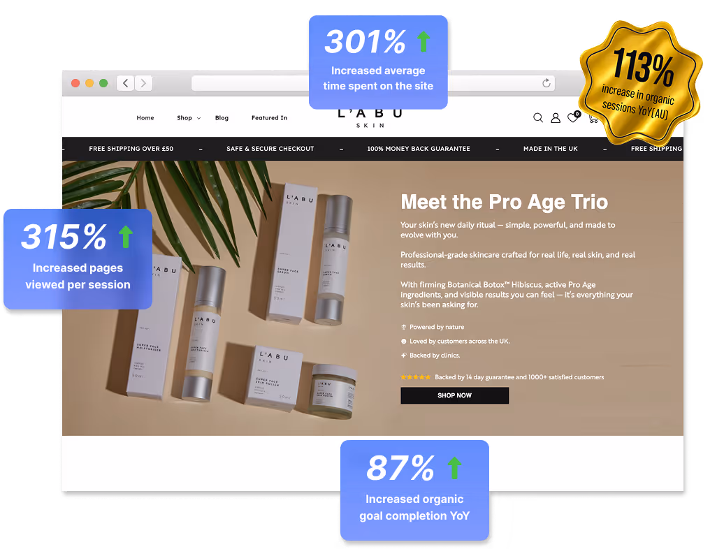 eCommerce Strategy Success For
L'abu Skin image