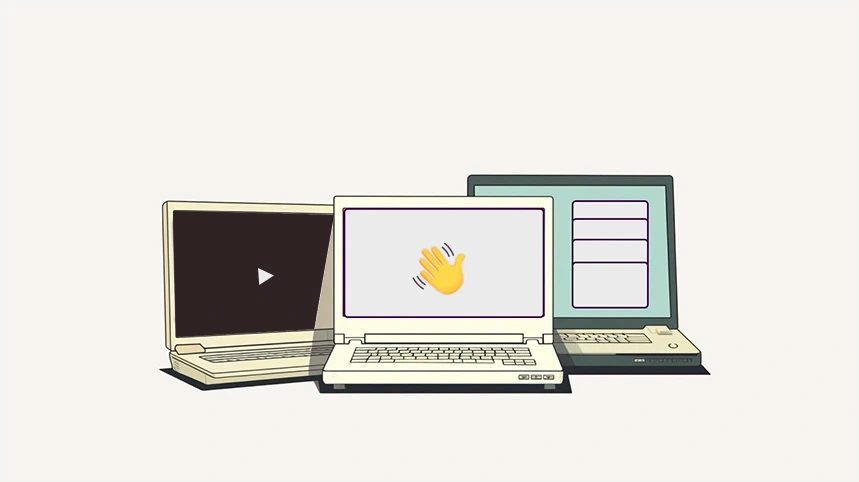 Illustration of three vintage notebooks
