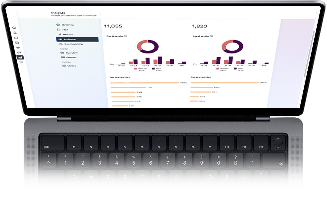 laptop with marketing insights