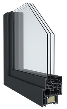 detailfoto van een pvc raamprofiel