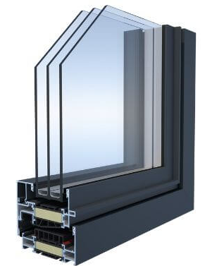 detailfoto van een aluminium raamprofiel