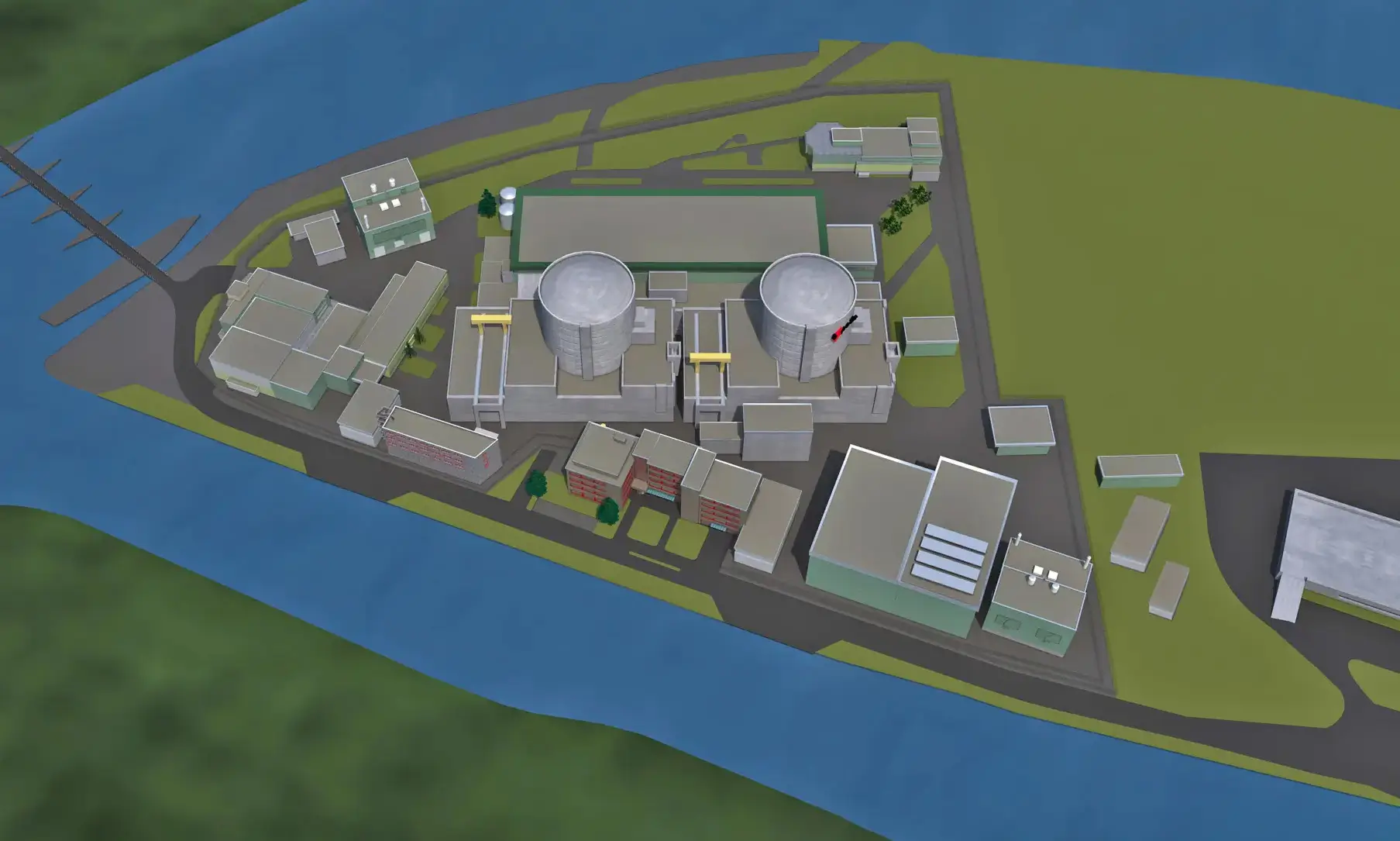 3D Model des Kernkraftwerkes Beznau.