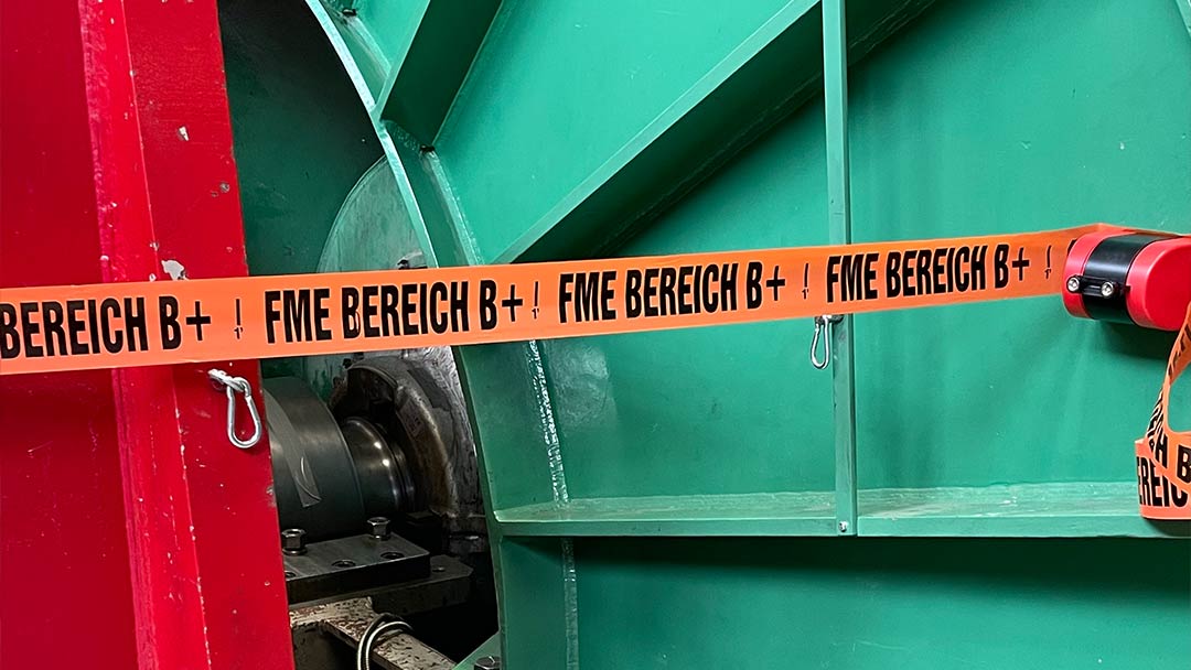 Foto eines abgesperrten Bereiches der Klasse B+