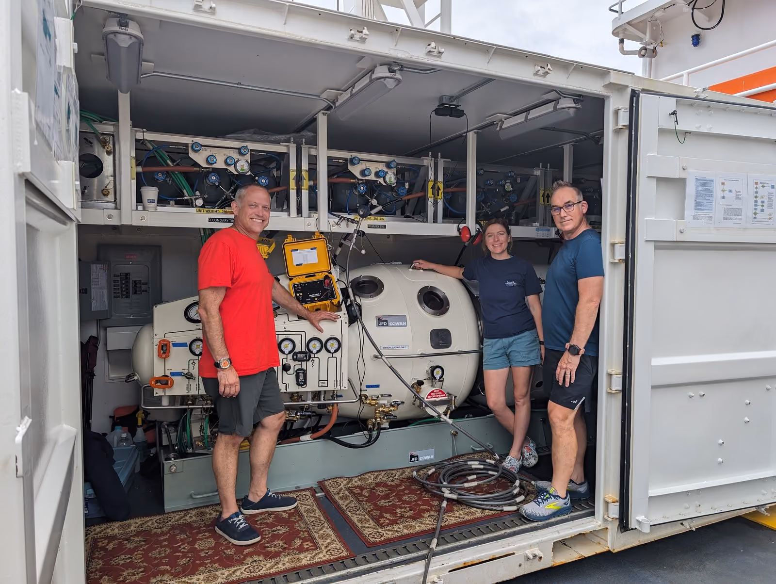 The Moody Gardens on-site hyperbaric chamber and dive team