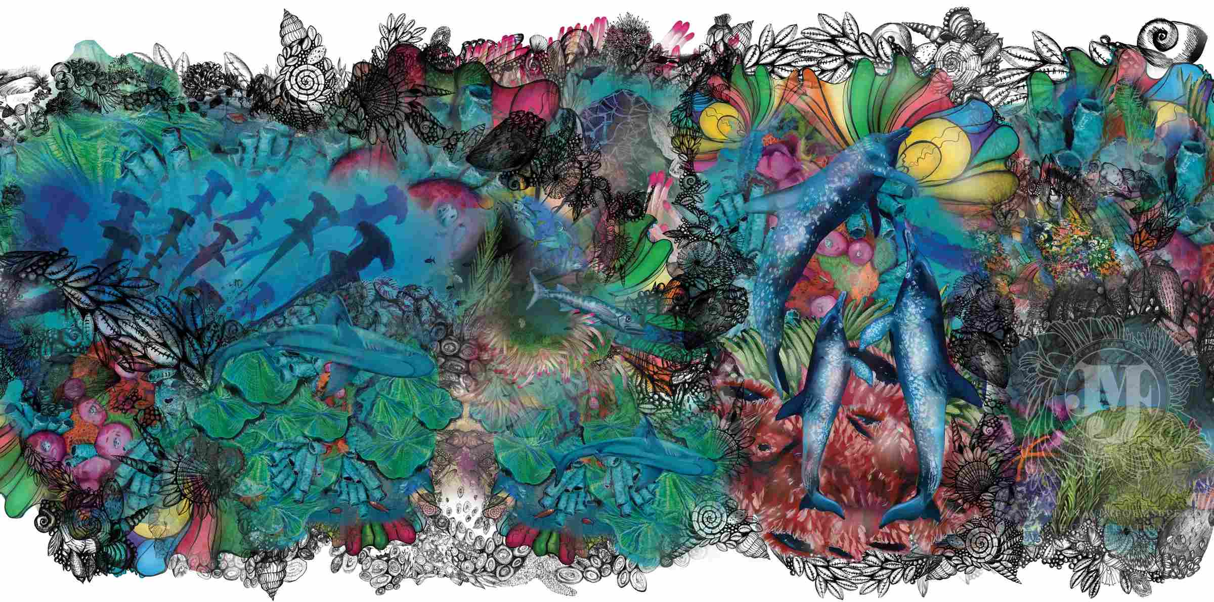 Serenity Beneath the Sea, marine artwork by Janavi Mahimtura Folmsbee