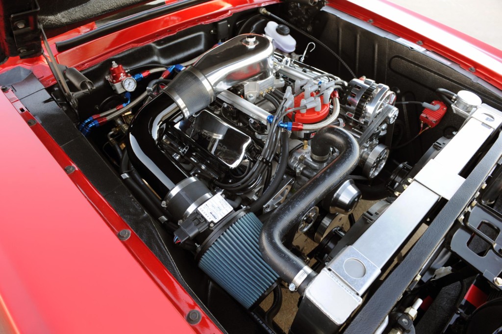 1967 Shelby GT500CR 900S candy red with black stripes built by Classic Recreations with 427 F1 Pro-Charger