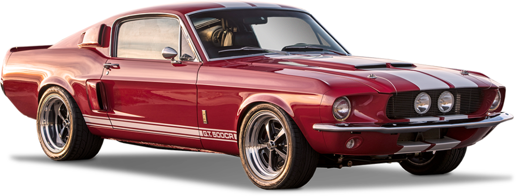 1967 Shelby GT500CR Classic red with black stripes built by Classic Recreations