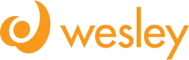 Wesley brand logo with an abstract circular orange symbol to the left and the word 'wesley' in lowercase orange letters.