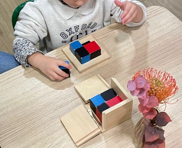 Individualized support at school: error feedback with self-correcting material, for example. Here, the binomial cube