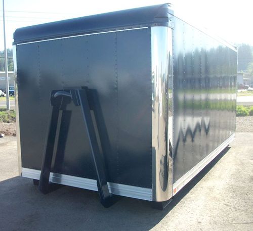 Western Cascade Container custom van body subframed to fit a Hooklift