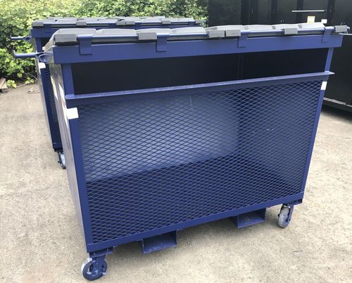 Western Cascade Container blue rear load cardboard recycle container