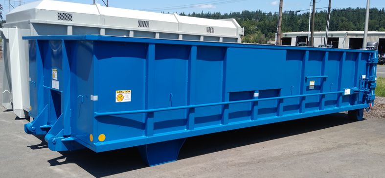 Western Cascade Container blue custom dewatering box to fit Cable Roll-off