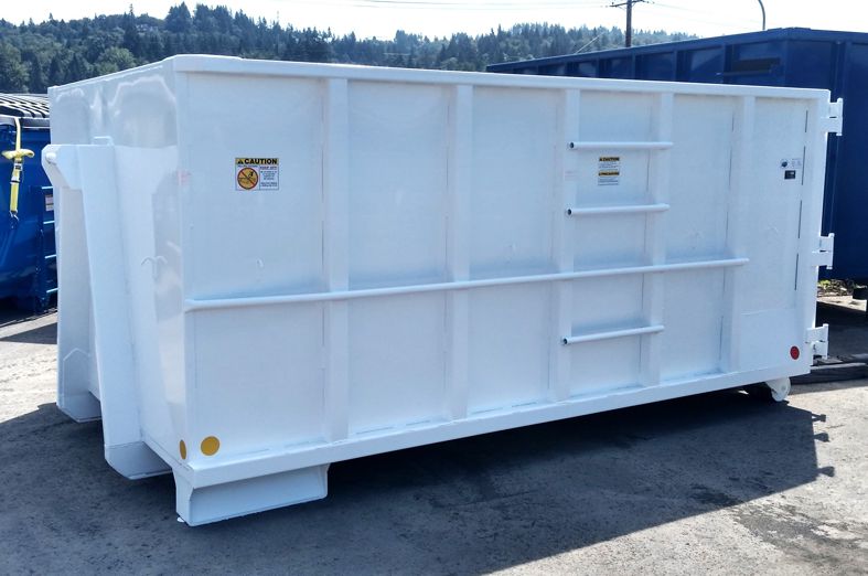 Western Cascade Container white rectangle box for hooklift
