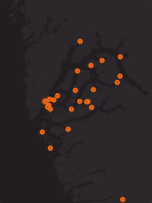 Our tour locations map across greenland