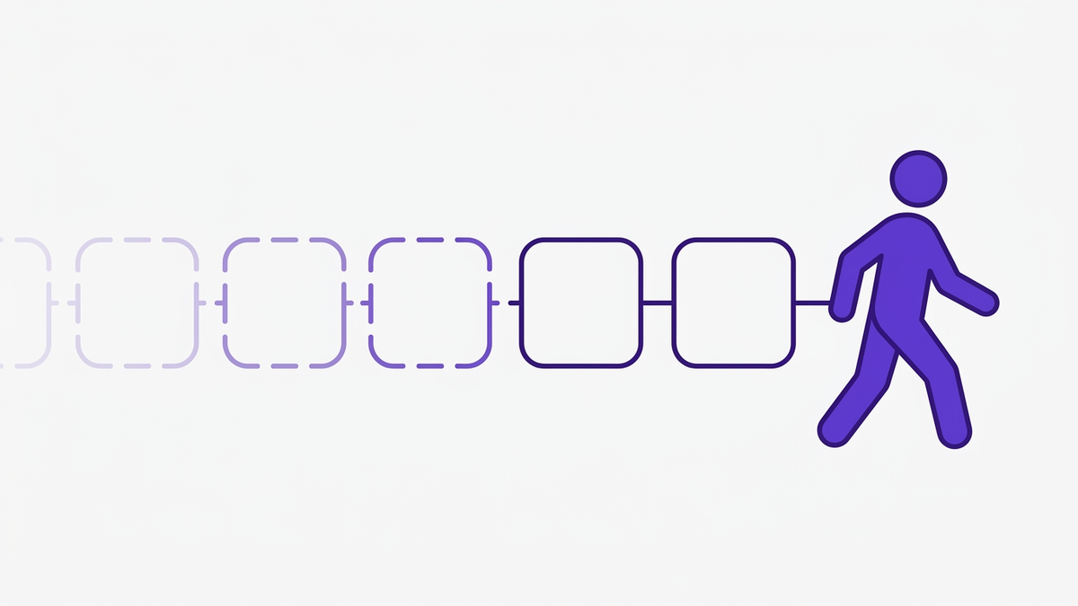 Flat illustration showing a departing employee icon with trailing disconnected SaaS app icons symbolizing orphaned accounts after poor offboarding