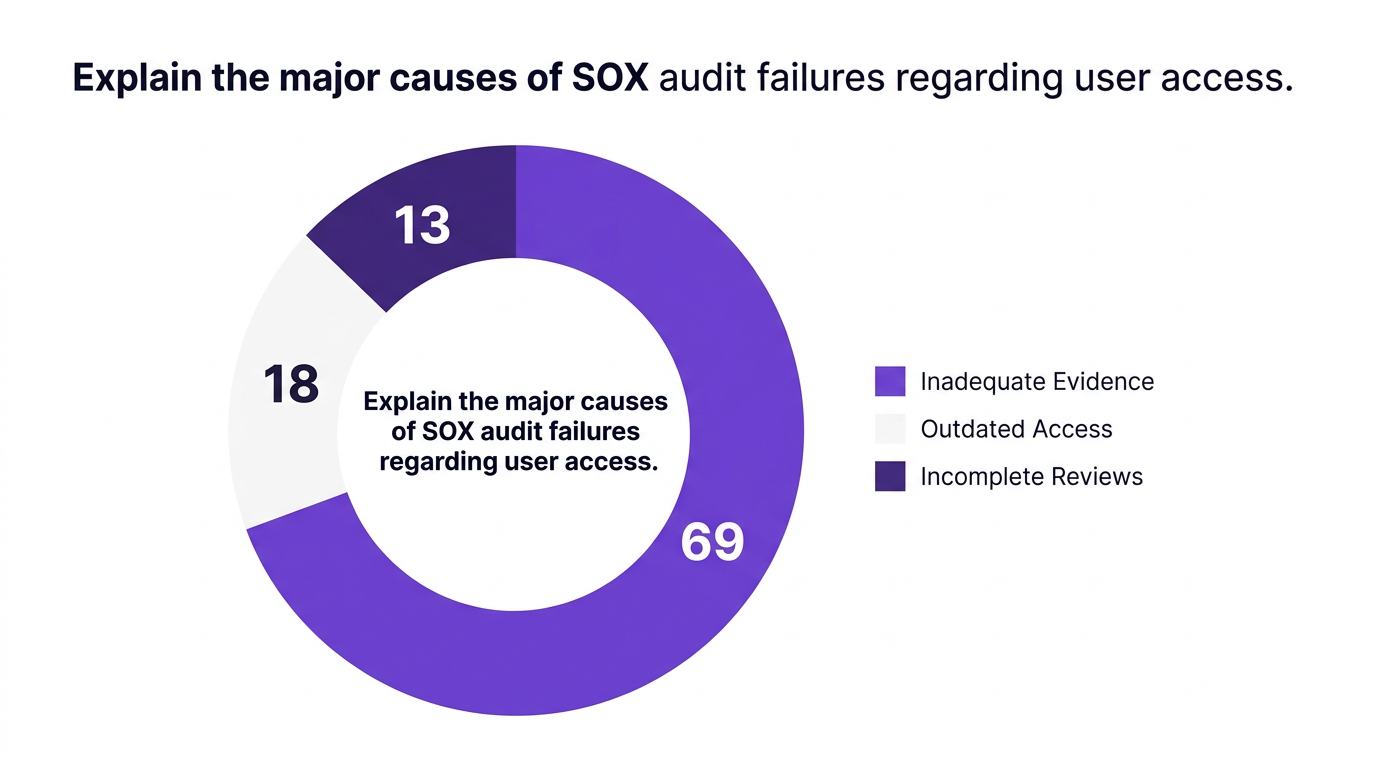 Explain the major causes of SOX audit failures regarding user access.