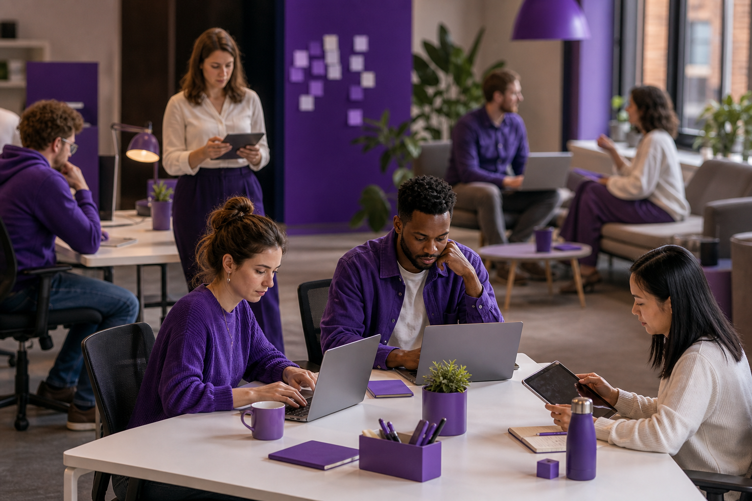 Office environment with disconnected teams illustrating decentralized SaaS procurement