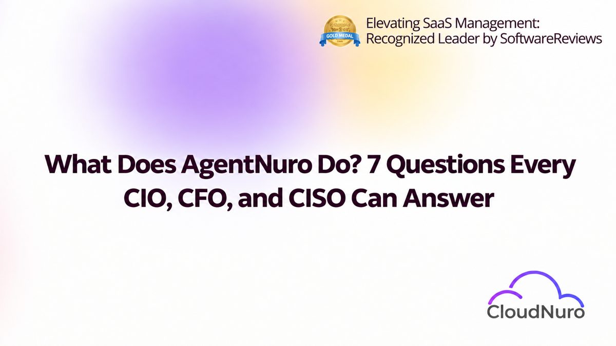 What Does AgentNuro Do? 7 Questions Every CIO, CFO, and CISO Can Answer