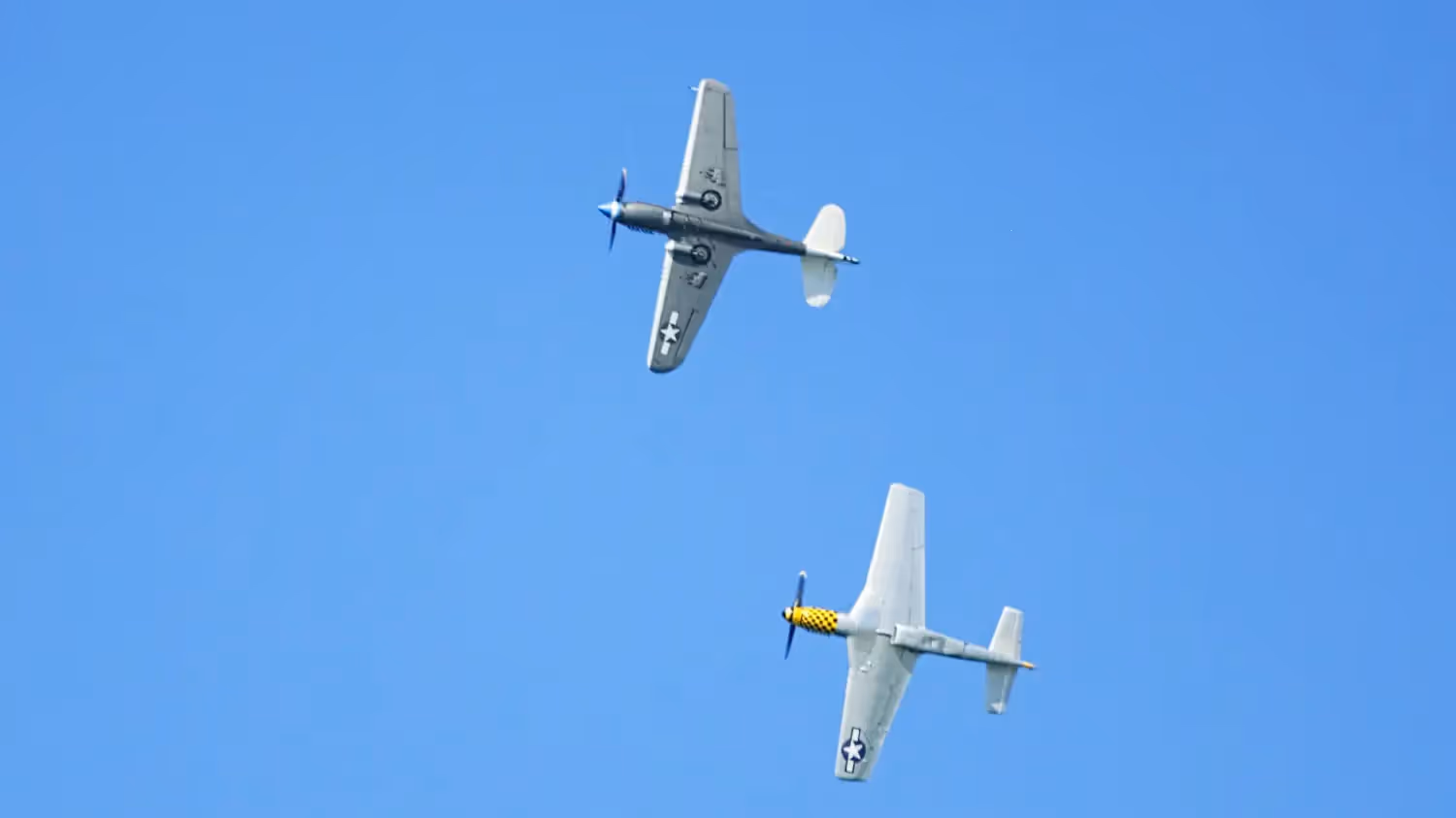 Pacific Airshow 2023 vintage warbirds P51D Mustang P-40N Kittyhawk at Surfers Paradise