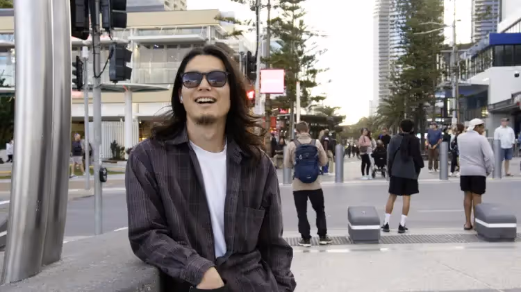 in Surfers Paradise the sun is shining down on us