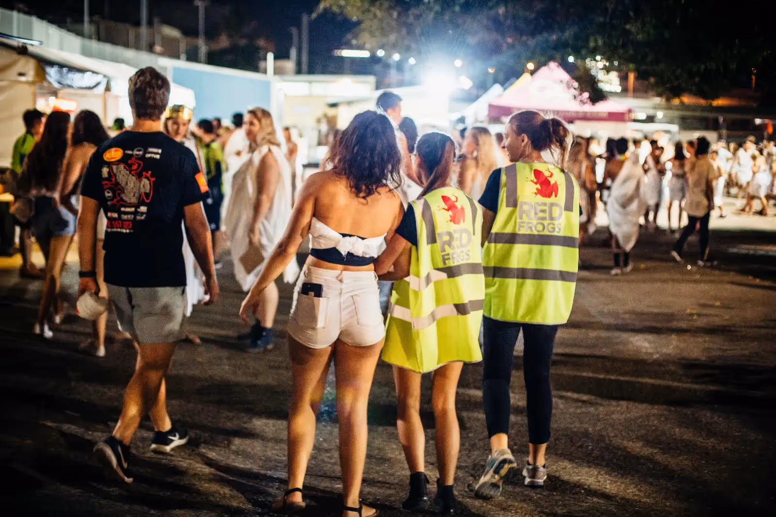 Red Frogs assissting during Schoolies in Surfers Paradise