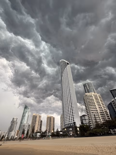 Storms over surfers paradise