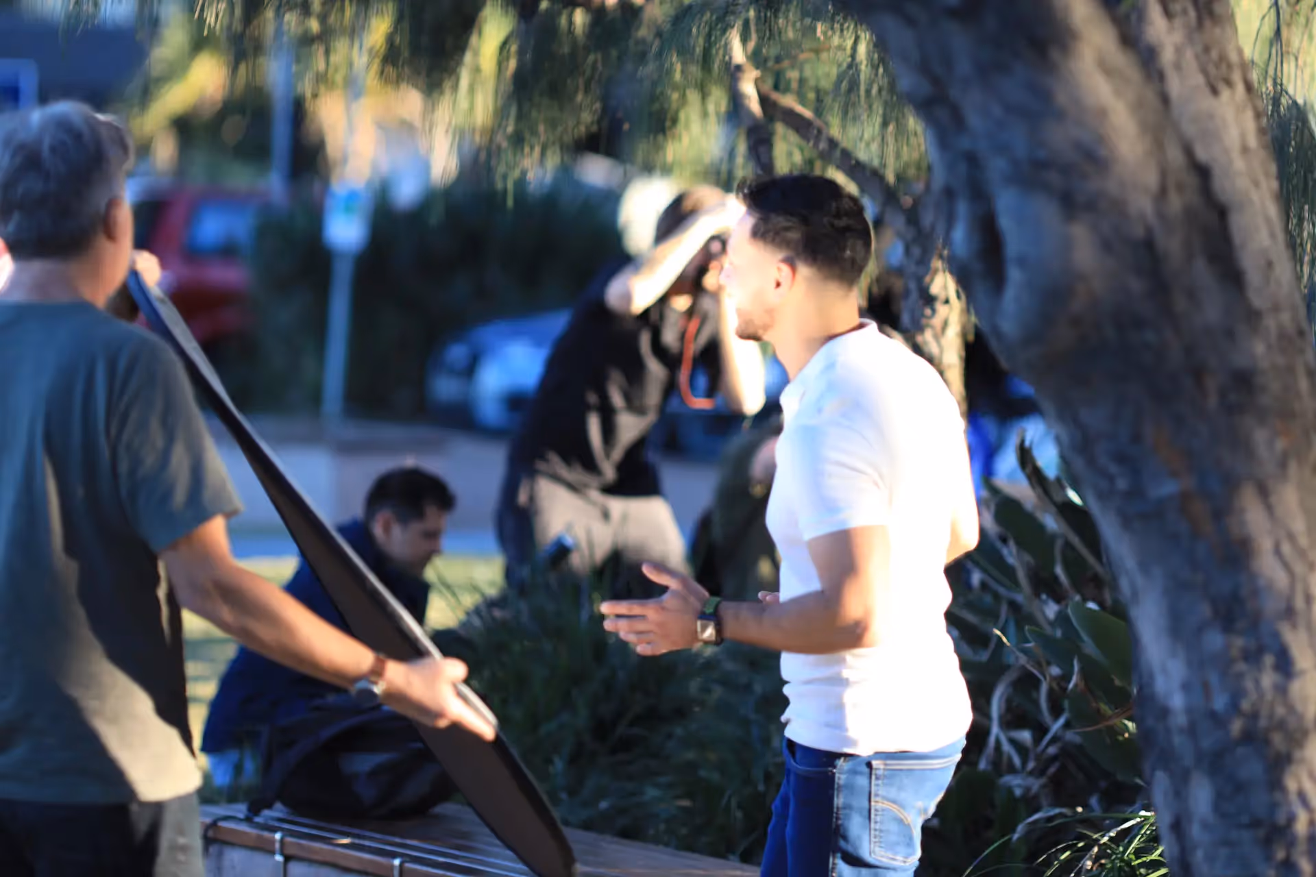 Surfers Paradise esplanade photographers taking photos in golden hour