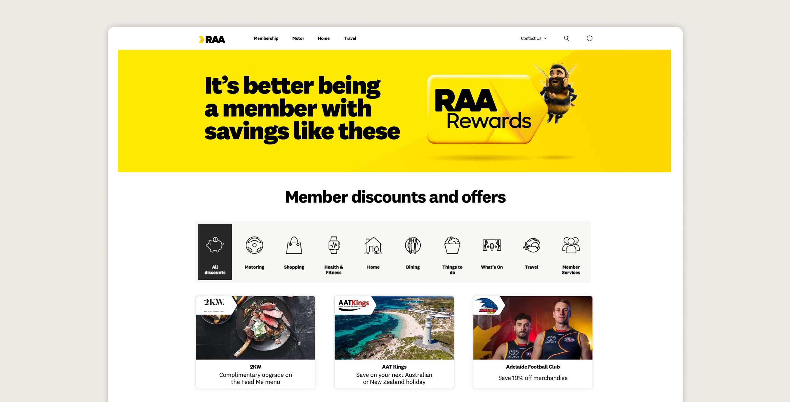 RAA Rewards member site