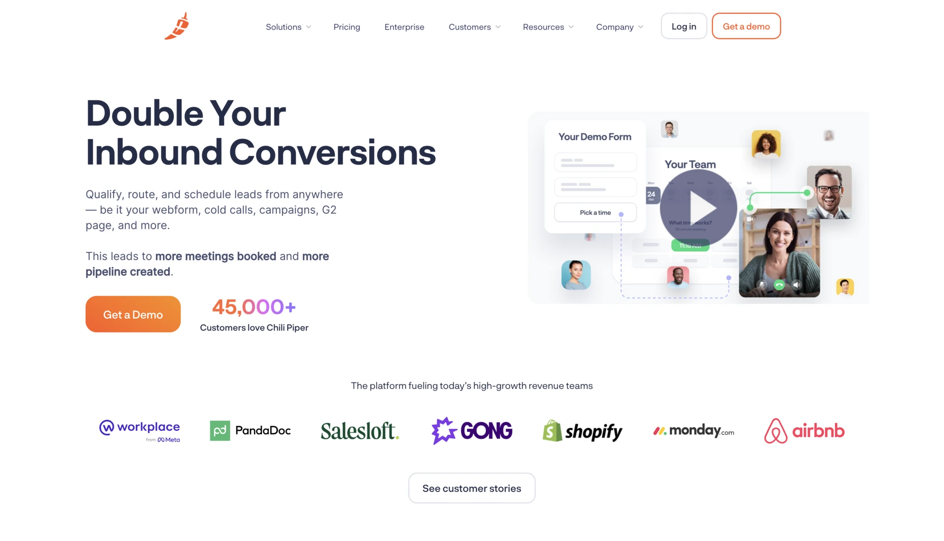 B2B Explainer Video Testimonial on Website Example #1: Chilipiper