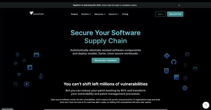 Webflow Development SAAS Product Rapidfort