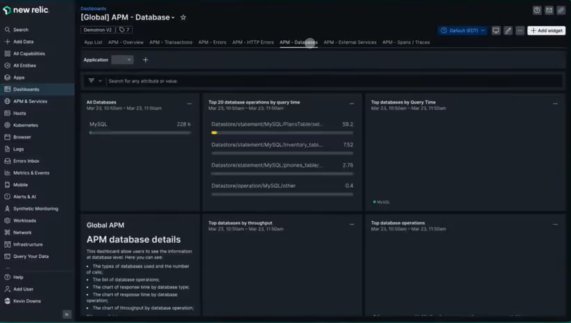 New Relic Database Monitoring 