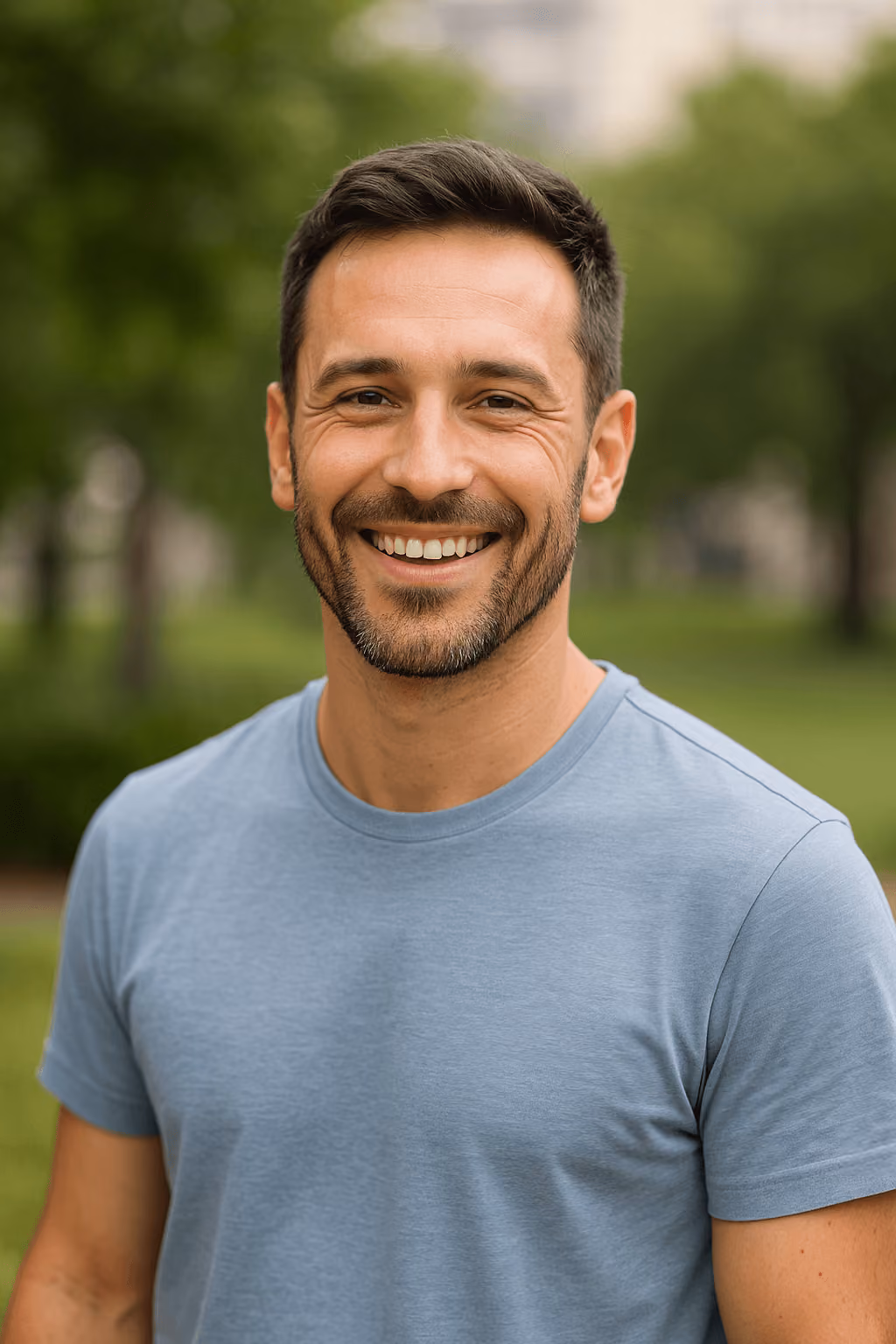 Confident man relaxing in a modern Chicago medspa setting, representing wellness and sexual health education related to Botox for premature ejaculation.