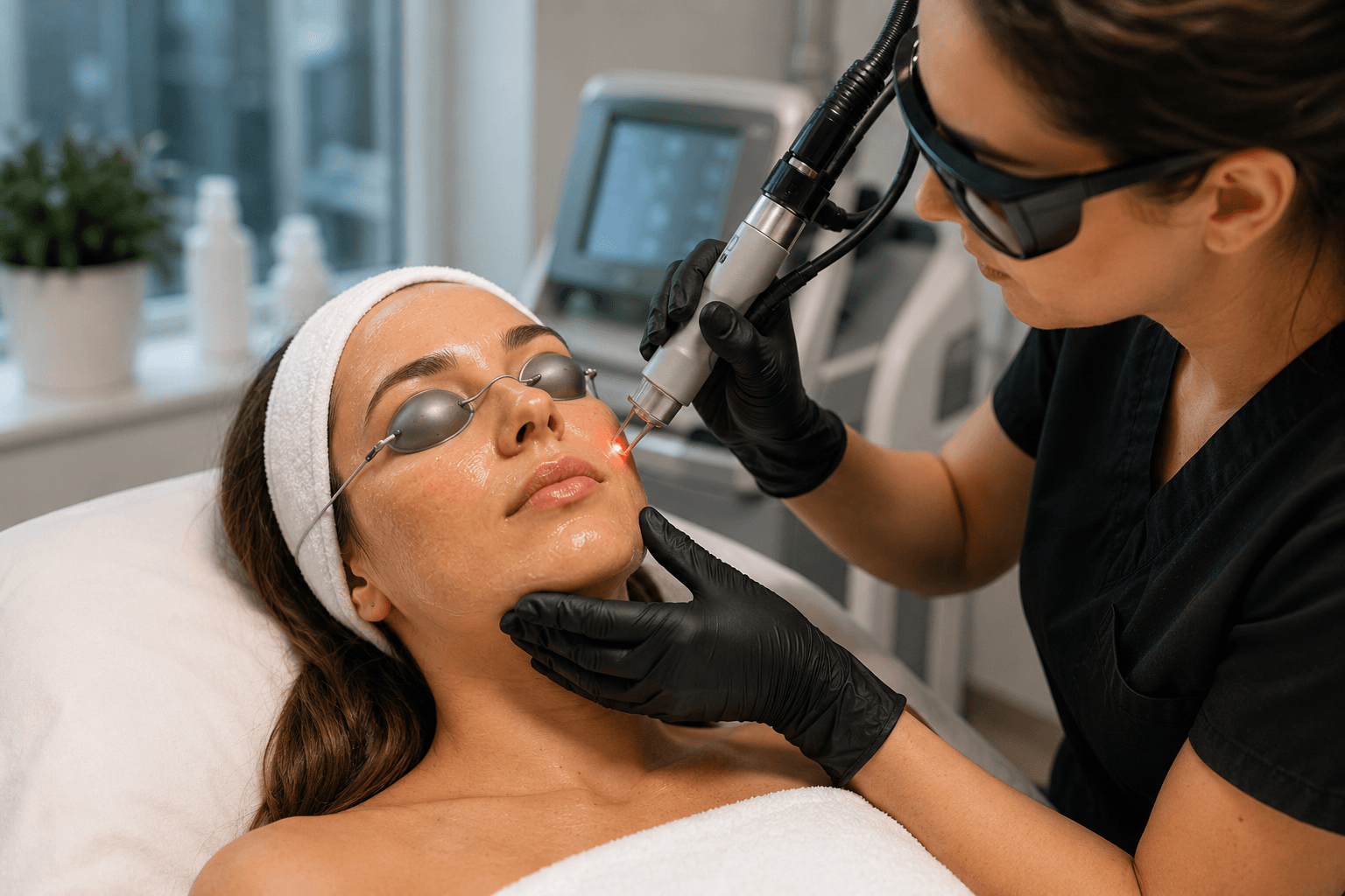 Laser skin resurfacing treatment for sun damage and texture at a Chicago medical spa