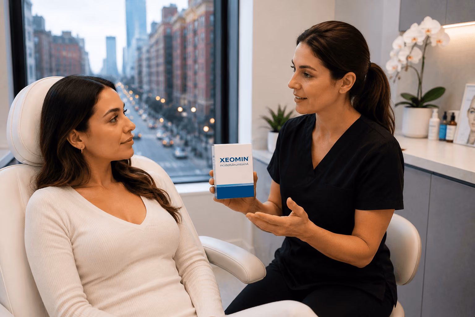 Xeomin wrinkle relaxer injection treatment at a Chicago medical spa