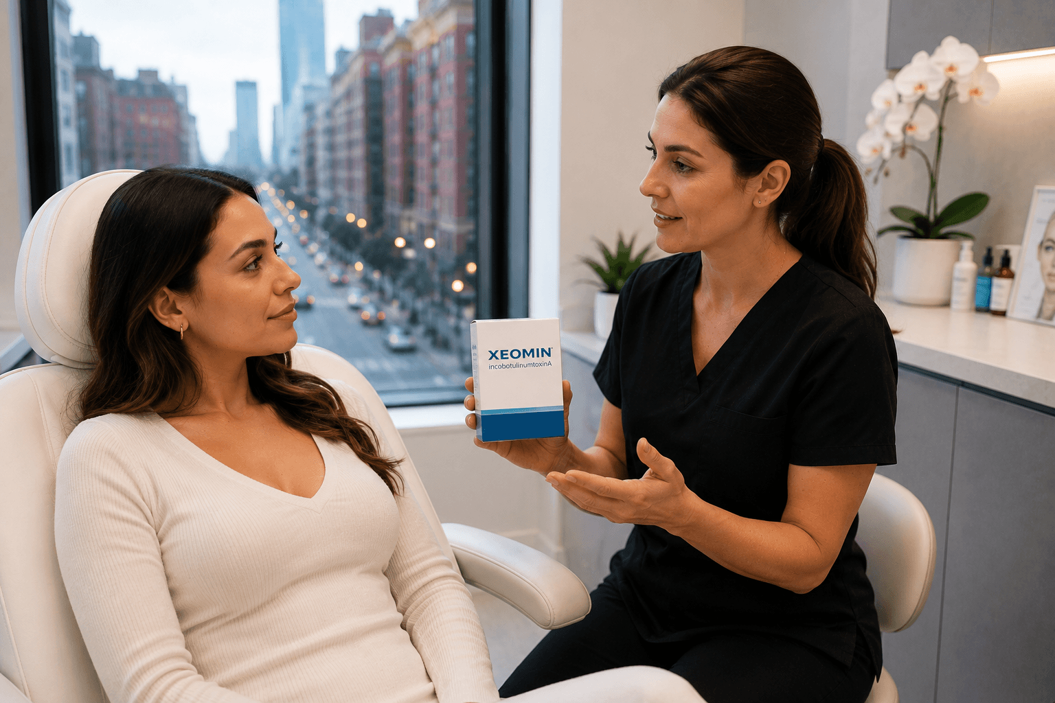 Xeomin wrinkle relaxer injection treatment at a Chicago medical spa
