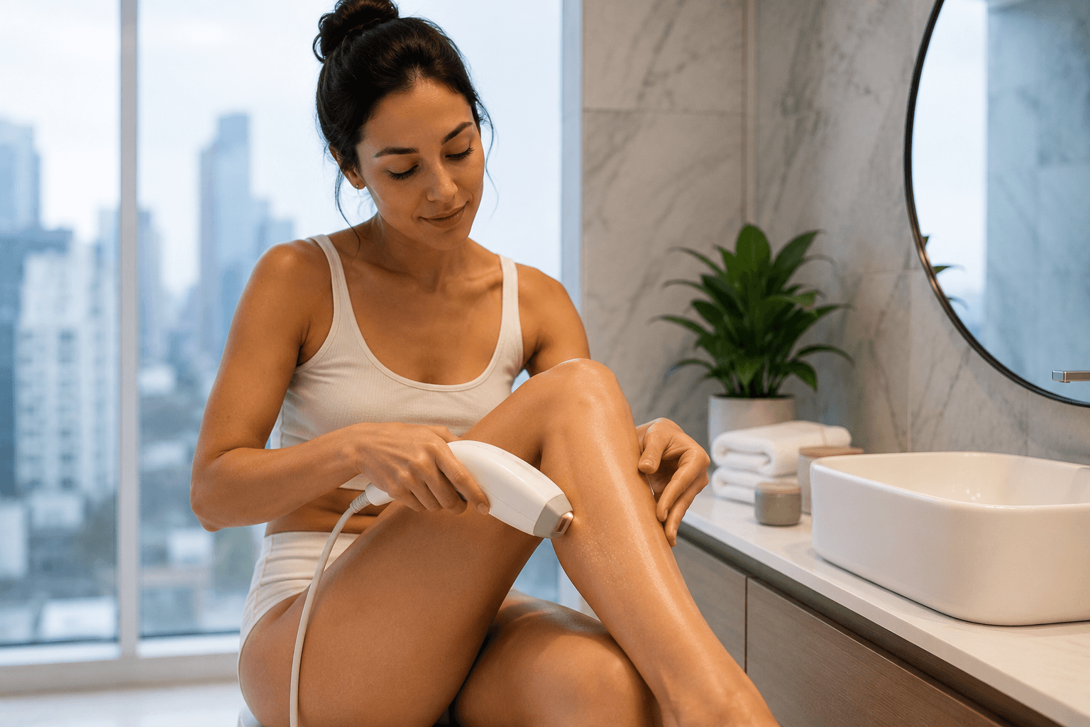 Laser hair removal treatment session at a medspa near Broadway St, Chicago, Illinois