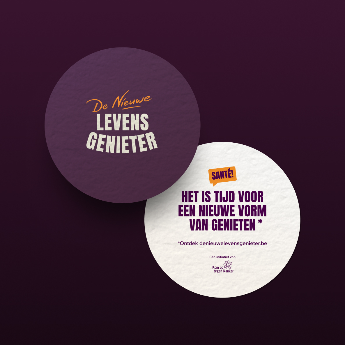 Bierviltjes in het design van De Nieuwe Levensgenieter.