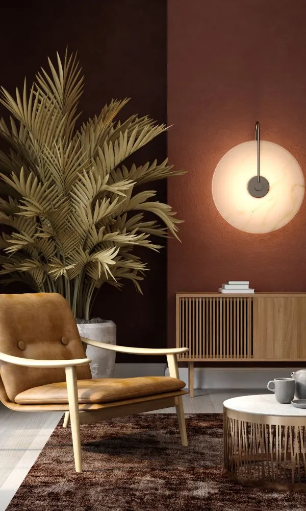 sitting room with 
lamp
