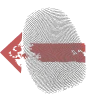 Digital fingerprint with a red shield symbol and the text 'SECURE' overlayed in the center.