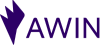 AWIN brand logo with purple text and a stylized arrow symbol.