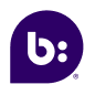 Logo of letter b with two dots inside a purple droplet shape.