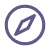 Simple blue compass icon with a pointed needle inside a circular border.