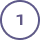 Number one inside a circle with a purple outline.