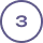 A gray circle with the number 3 centered inside it.