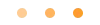 Three small orange dots evenly spaced in a horizontal row.