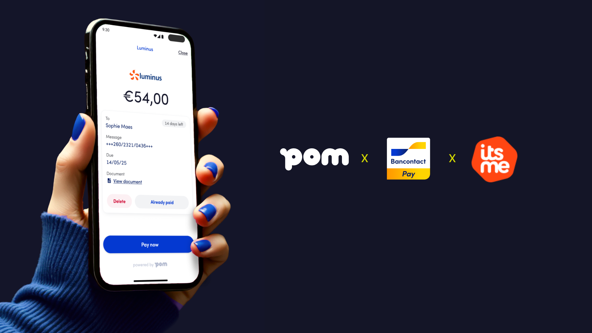 Facturen rechtstreeks bezorgen in de Bancontact Pay-app
