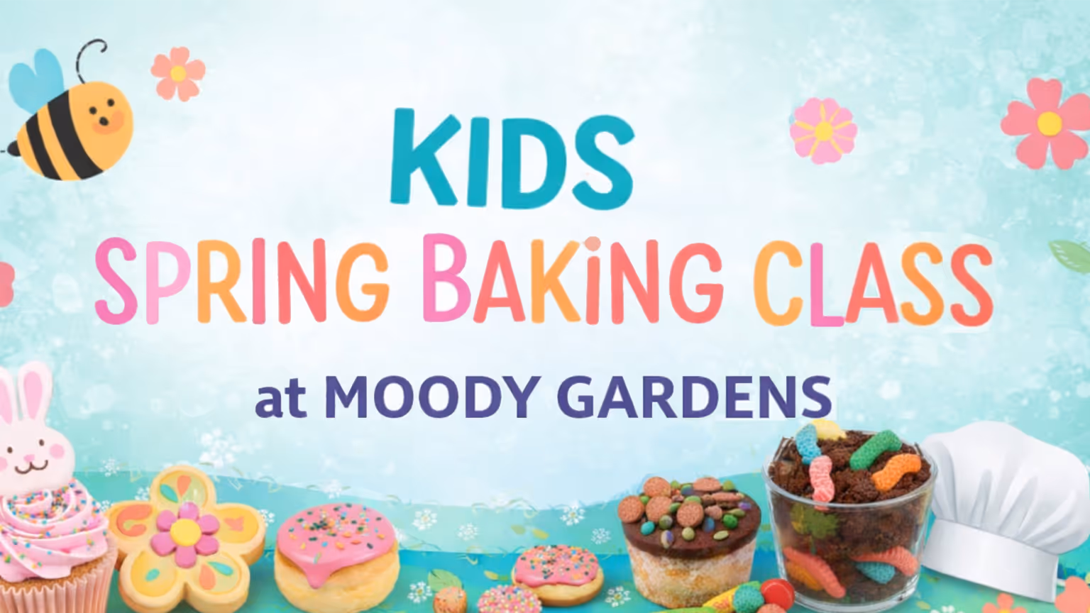 The pool at the Moody Gardens Hotel filled with hotel guests enjoying a sunny day out and the text Spring Sale 25% Off Best Available Rate