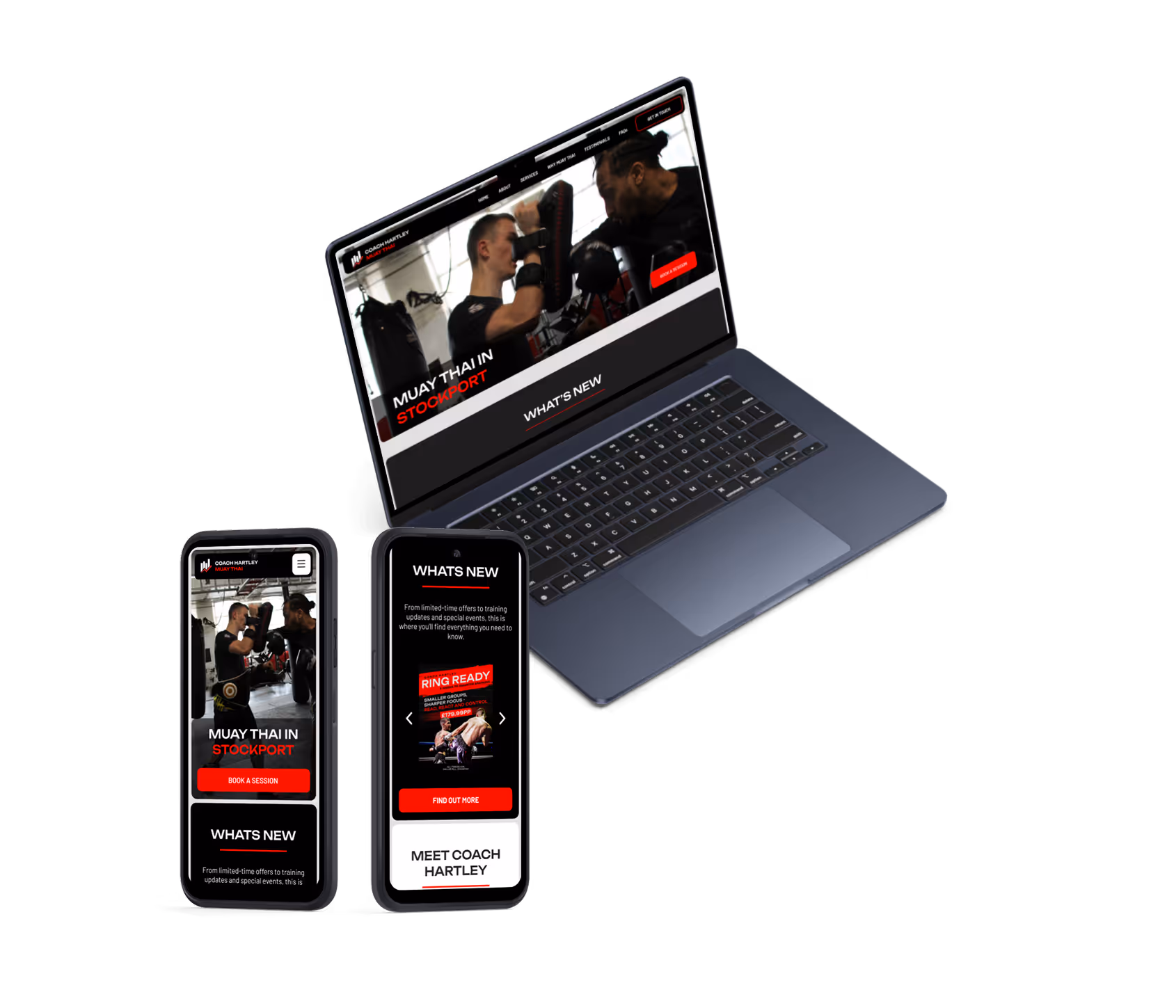 Laptop and phone mock up showing a client website