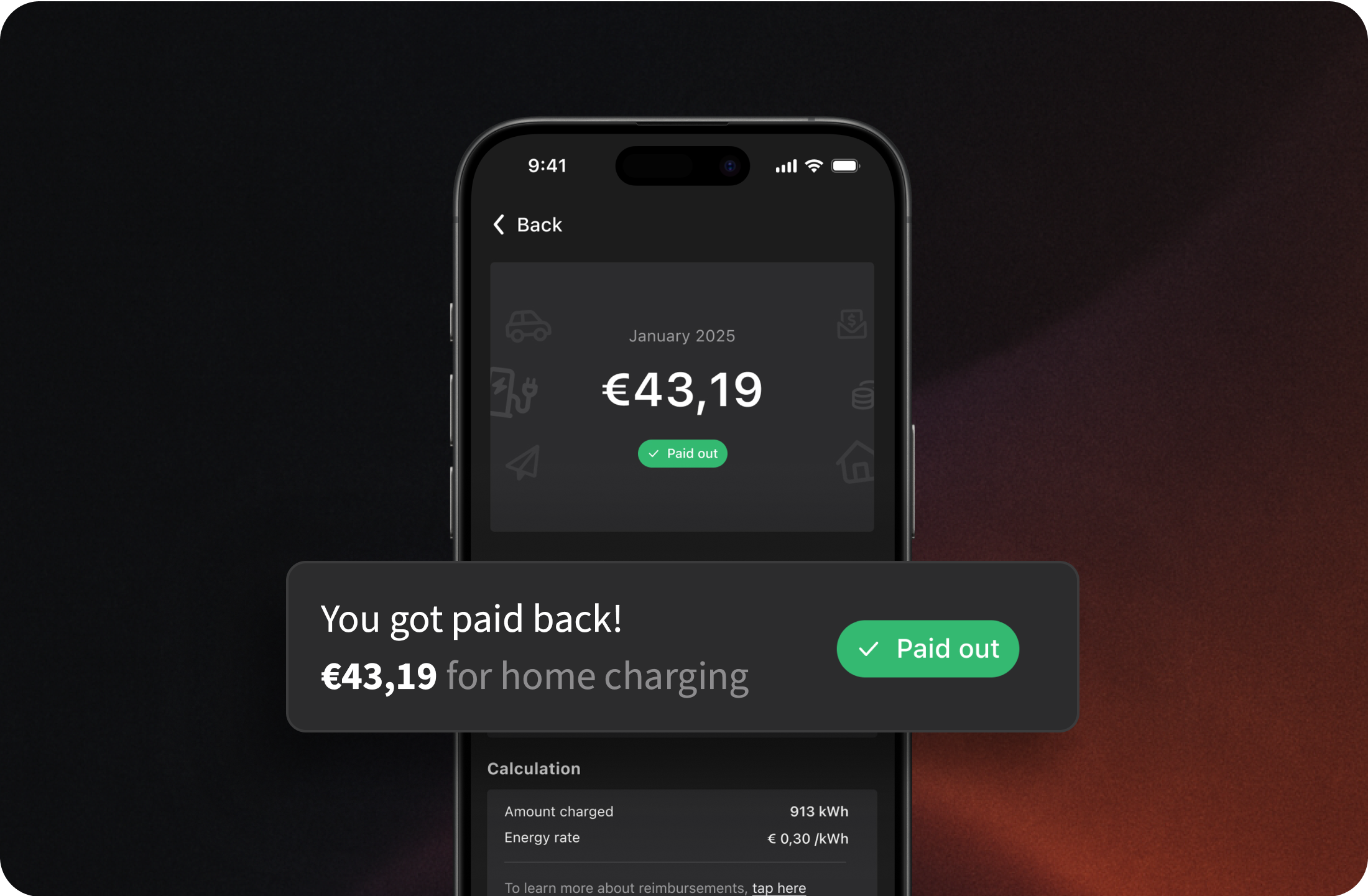 Screenshot of the EEVEE Savings Calculator